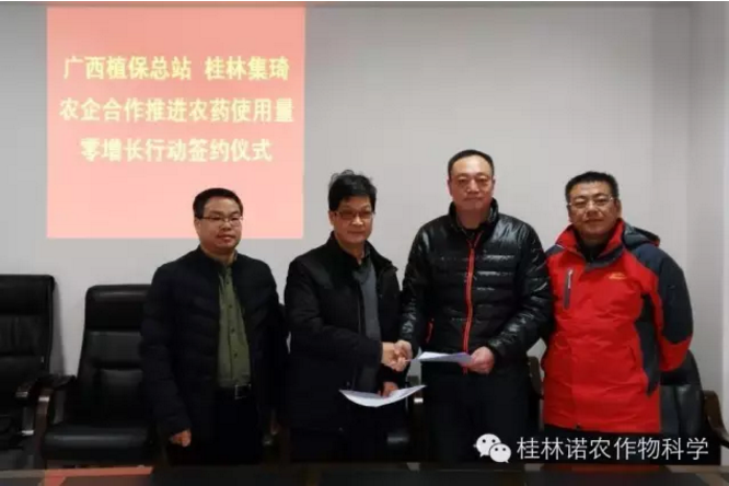 廣西植?？傉九c桂林集琦簽訂農(nóng)藥零增長合作協(xié)議